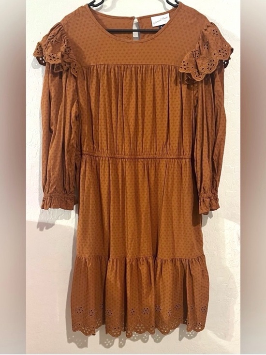 Universal Thread Dresses & Skirts - Universal Thread Rust Orange Ruffle Mini Dress Cottagecore Fall Boho- Size XL